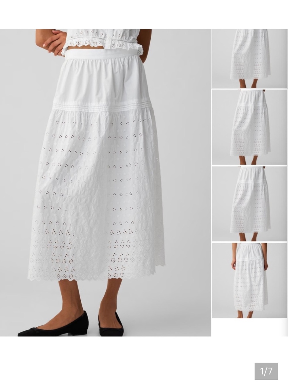 Gap × DÔEN Eyelet Midi Skirt size XS
